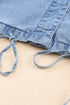 Sky Blue Roll-Up Tab Sleeve Button Down Pocket Denim Jacket